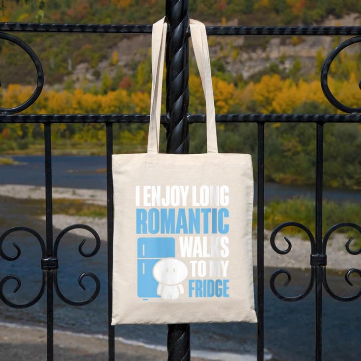I Enjoy Long Romantic Walks To My Fridge Introvert Canvas Tote Bag I Enjoy Long Romantic Walks To My Fridge Introvert Canvas Tote Bag