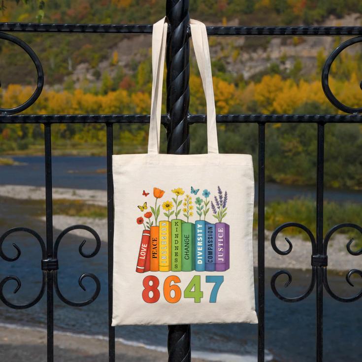 Equal Rights Book Flower Resist 86 47 Feminist Women Rights Canvas Tote Bag