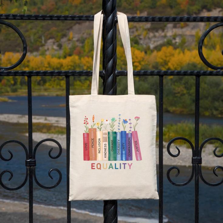 Equality Flower Books Equal Rights Social Justice Feminist Canvas Tote Bag Equality Flower Books Equal Rights Social Justice Feminist Canvas Tote Bag