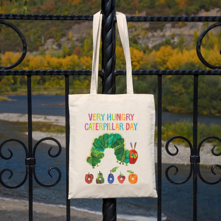 Eric Carle Very Hungry Caterpillar Day Children's Book Canvas Tote Bag Eric Carle Very Hungry Caterpillar Day Children's Book Canvas Tote Bag