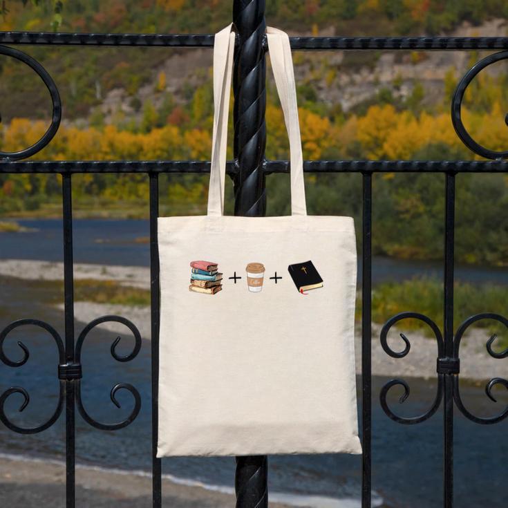 Everything a Girl Needs Books Coffee Jesus Canvas Tote Bag