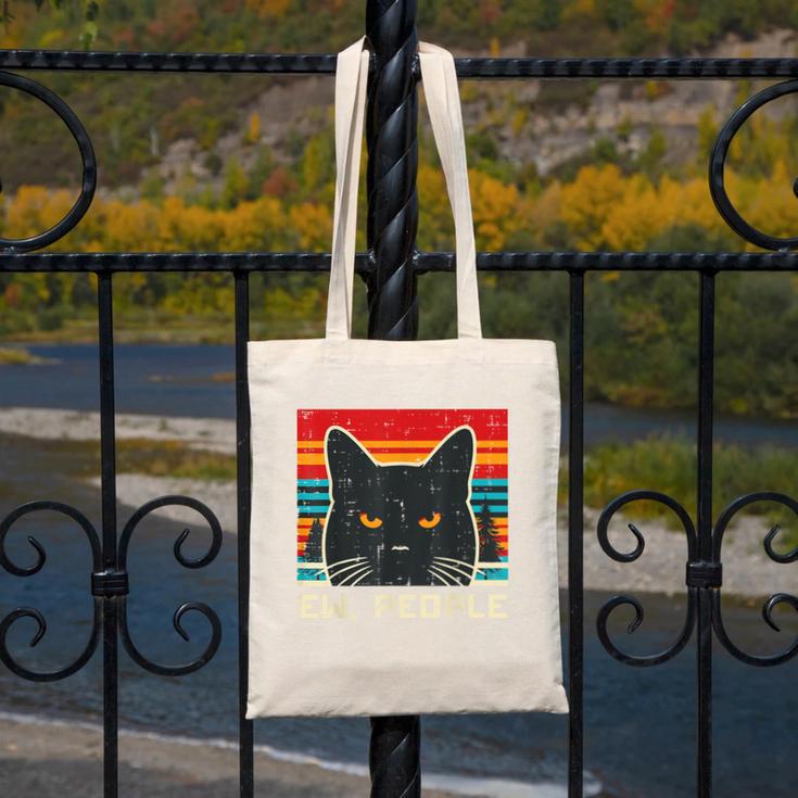 Ew People Cat Saying Introvert Women Men Kids Canvas Tote Bag