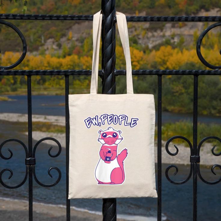 Ew People Introvert Ferrets Saying Mask Ferret Canvas Tote Bag