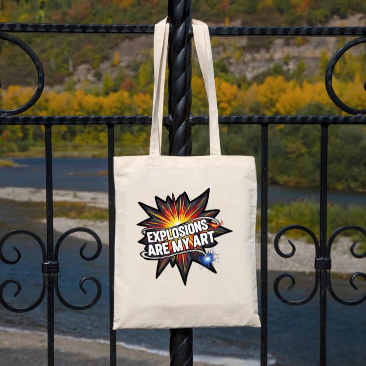 Explosions Are My Art Comic Book Boom Canvas Tote Bag