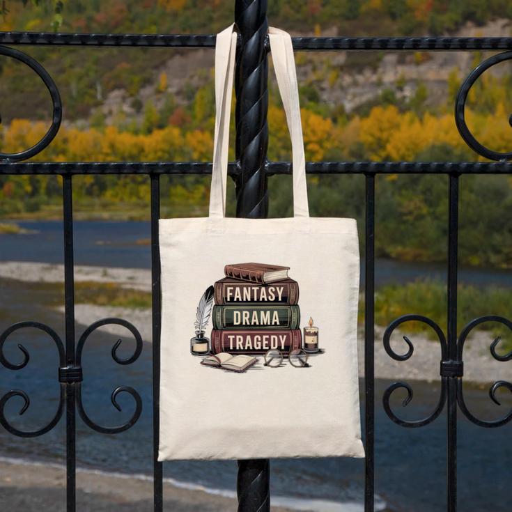 Fantasy Drama Tragedy Gothic Book Lover Bookworm Canvas Tote Bag Fantasy Drama Tragedy Gothic Book Lover Bookworm Canvas Tote Bag