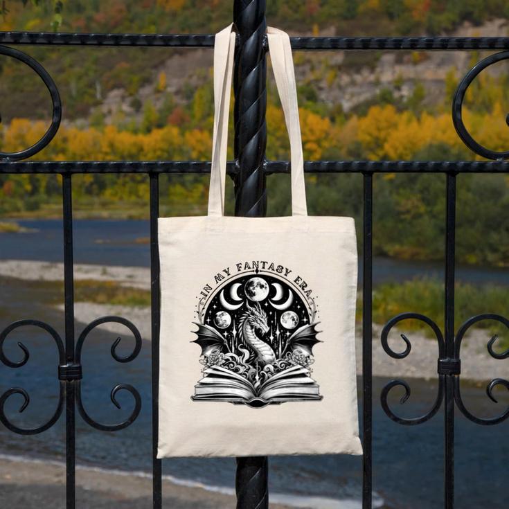 In My Fantasy Era Books Dragon & Moon Bookish Bookworm Canvas Tote Bag