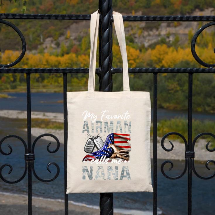 My Favorite Airman Calls Me Nana Air Force Graduation Nana Canvas Tote Bag