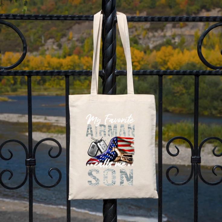 My Favorite Airman Calls Me Son Air Force Graduation Son Canvas Tote Bag