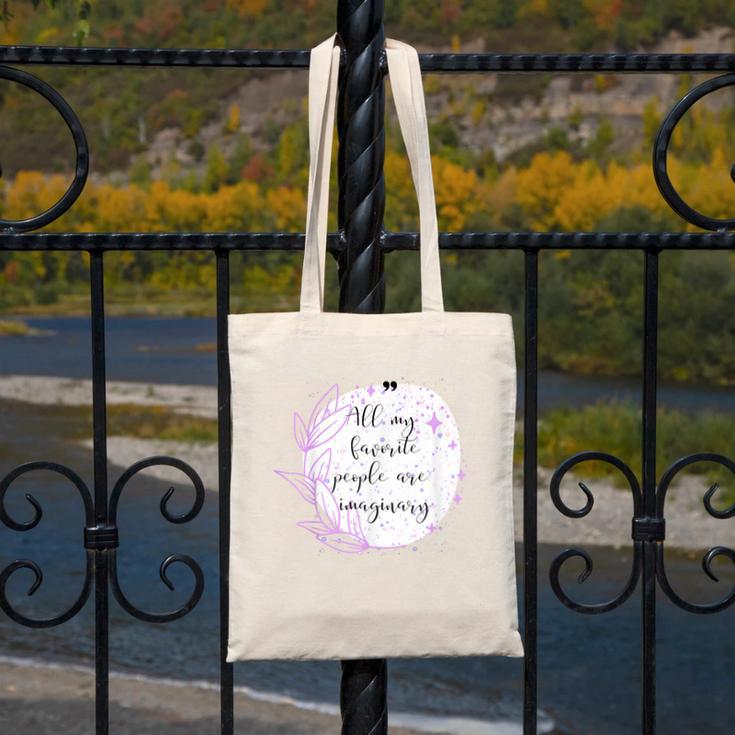 All My Favorite People Are Imaginary Book Lover Idea Canvas Tote Bag