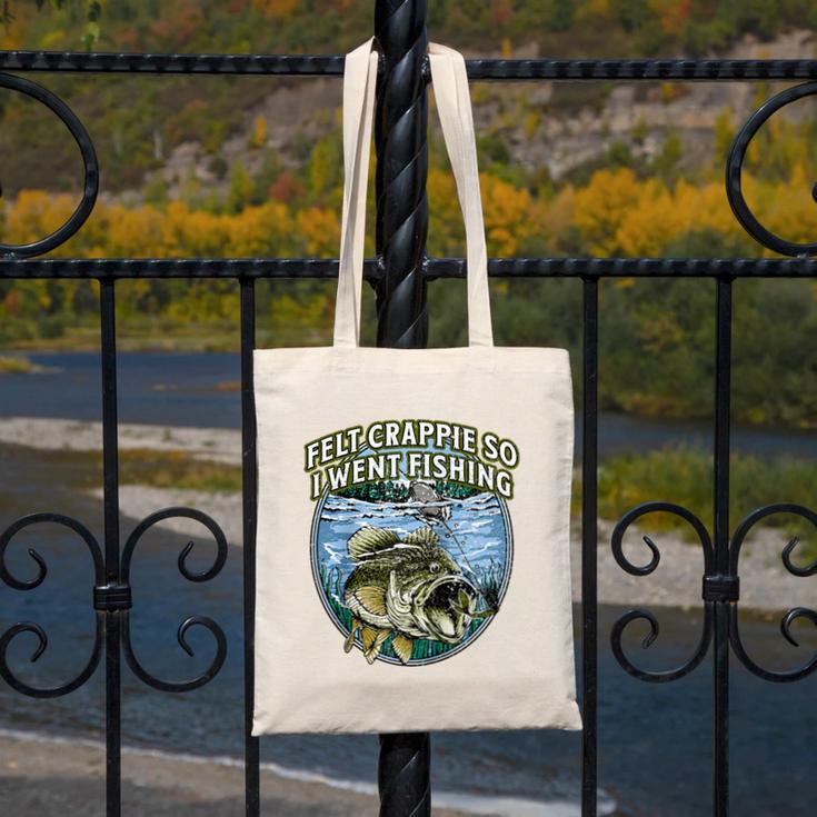Felt Crappie So I Went Fishing Introvert Lakes Antisocial Raglan Baseball Tee Canvas Tote Bag