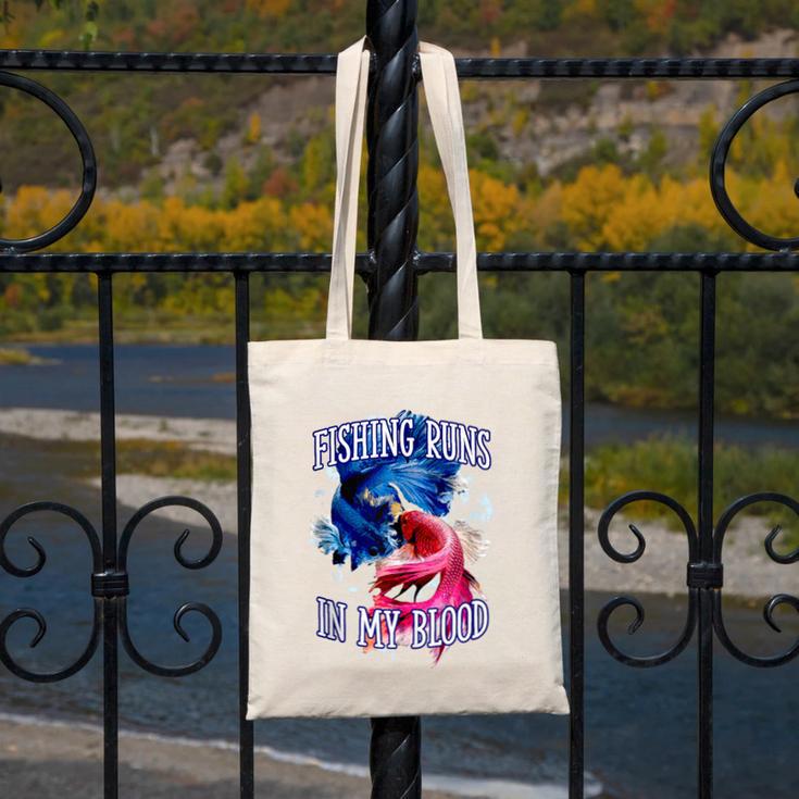 Fishing Runs In My Blood Introvert Hobby Antisocial Canvas Tote Bag Fishing Runs In My Blood Introvert Hobby Antisocial Canvas Tote Bag