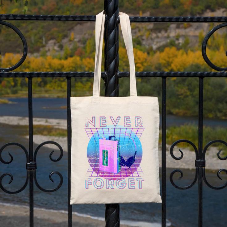 Never Forget Retro 80s 90s Nostalgia Canvas Tote Bag