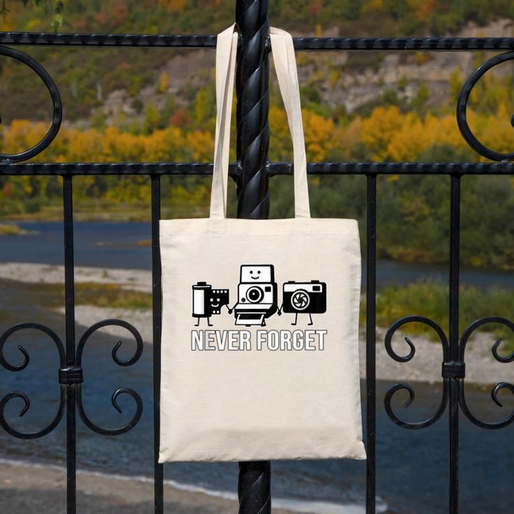Never Forget Retro Camera Photography Nostalgia Canvas Tote Bag