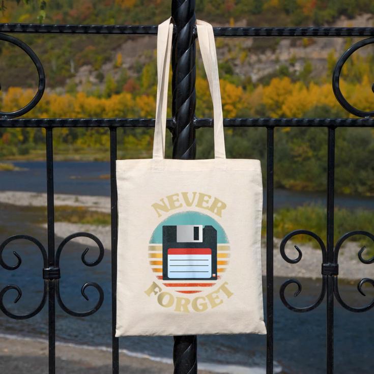 Never Forget Retro Diskette Nostalgia Vintage Canvas Tote Bag