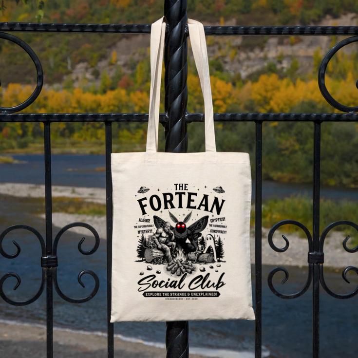 Fortean Social Club Bigfoot Mothman Alien Cryptid Introvert Canvas Tote Bag