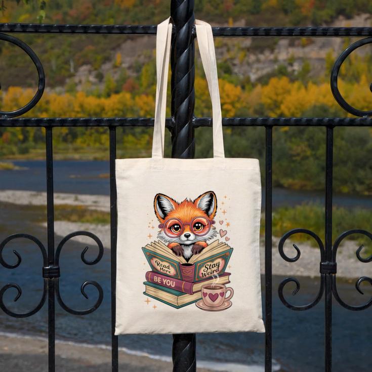 Fox Read Books Be Kind Stay Weird Reader Cute Nerd Bookworm Canvas Tote Bag Fox Read Books Be Kind Stay Weird Reader Cute Nerd Bookworm Canvas Tote Bag