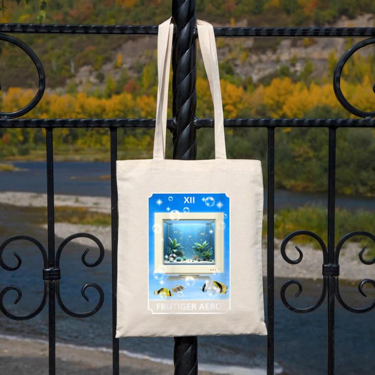 Frutiger Aero Aesthetic Tech Computer Aquarium Tarot Card Canvas Tote Bag Frutiger Aero Aesthetic Tech Computer Aquarium Tarot Card Canvas Tote Bag