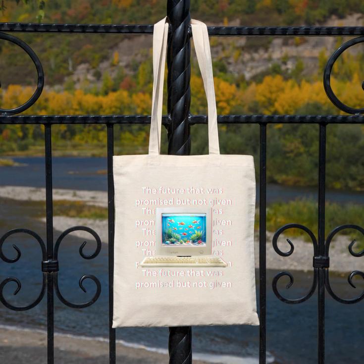 Frutiger Aero Aesthetic Tech The Future That Was Promised Canvas Tote Bag