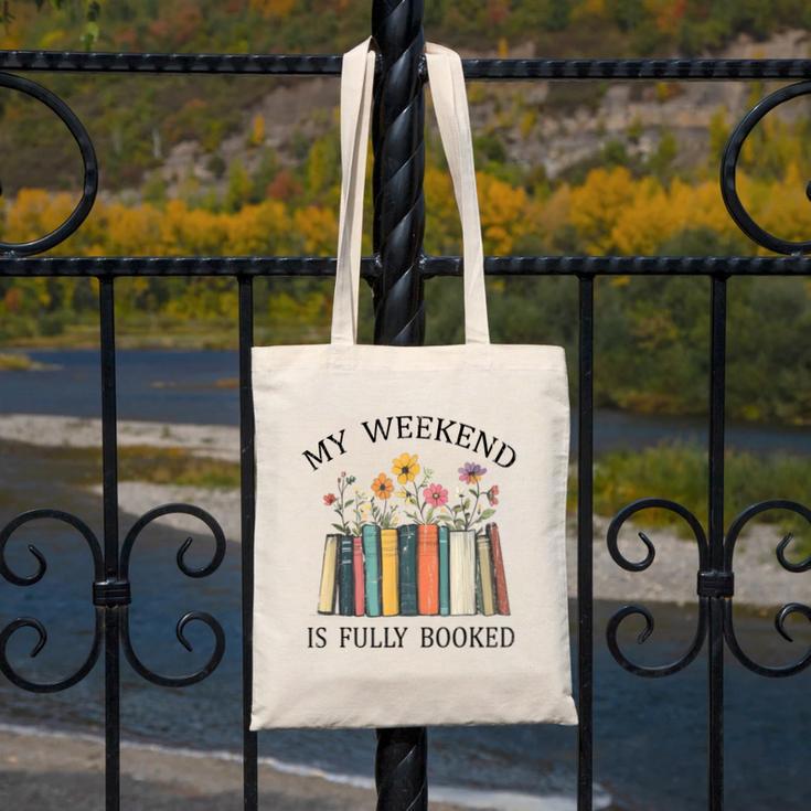My Weekend Is Fully Booked Cozy Bookish Canvas Tote Bag My Weekend Is Fully Booked Cozy Bookish Canvas Tote Bag