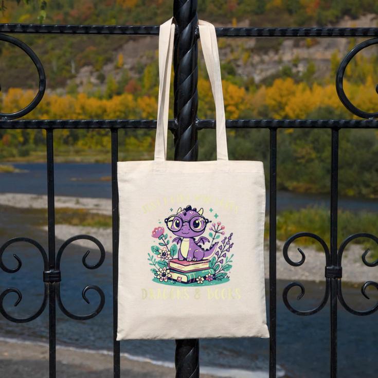 Girls Loves Dragon Books Fantasy Girls Kids Toddler Women Canvas Tote Bag