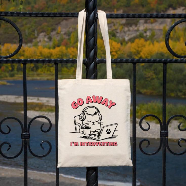 Go Away I´m Introverting Stay Home Socially Awkward Canvas Tote Bag Go Away I´m Introverting Stay Home Socially Awkward Canvas Tote Bag