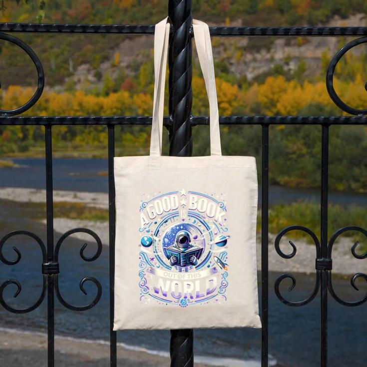 A Good Book Is Out Of This World Shirt Astronaut Reading Canvas Tote Bag A Good Book Is Out Of This World Shirt Astronaut Reading Canvas Tote Bag