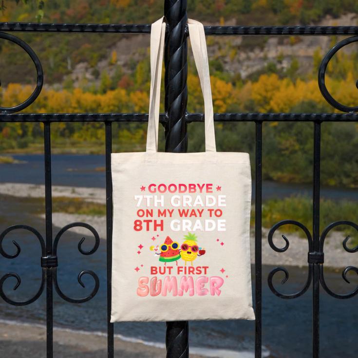 Goodbye 7th Grade Graduation To 8th Grade Hello Summer Canvas Tote Bag