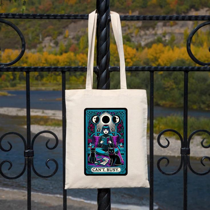 Gothic Girl Tarot Card Introverted Reader And Reading Canvas Tote Bag Gothic Girl Tarot Card Introverted Reader And Reading Canvas Tote Bag