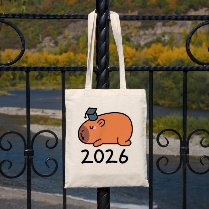 Grad Class Of 2026 Capybara Graduation Graduated Kids Canvas Tote Bag