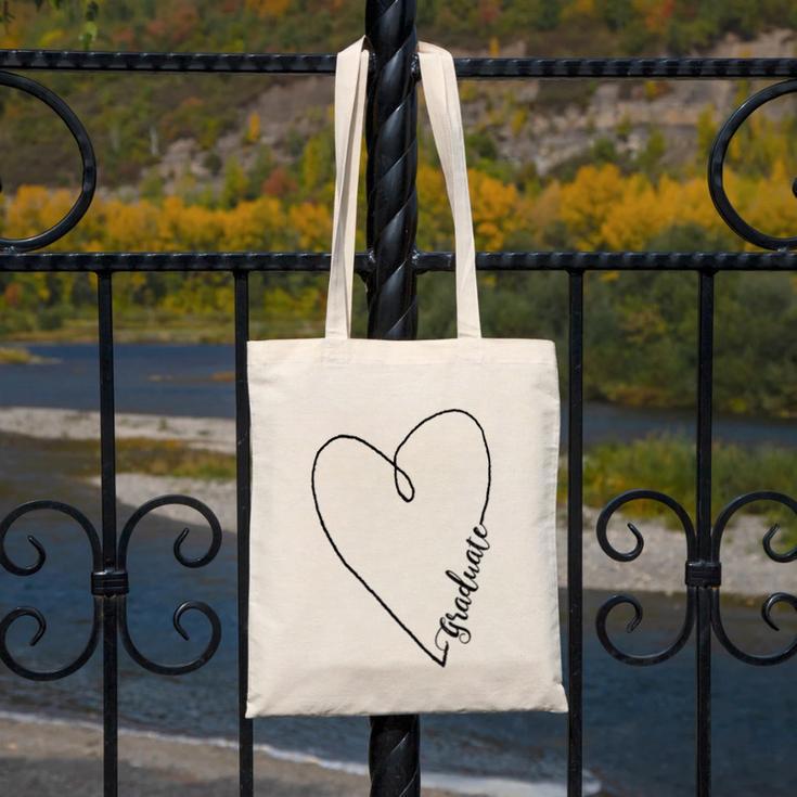 Graduate Heart Shirt Graduation Canvas Tote Bag