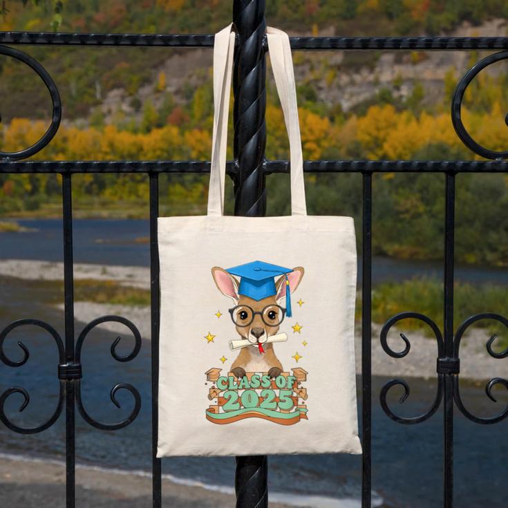 Graduate Kangaroo Class Of 2025 Kids Graduation Canvas Tote Bag
