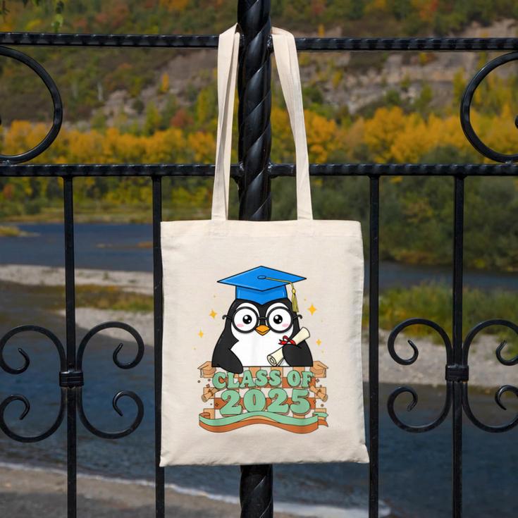 Graduate Penguin Class Of 2025 Kids Graduation Canvas Tote Bag