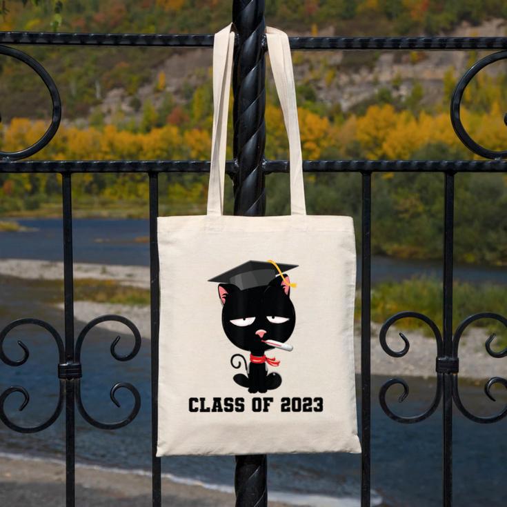 I Graduated Class Of2023 Cat Graduation Canvas Tote Bag