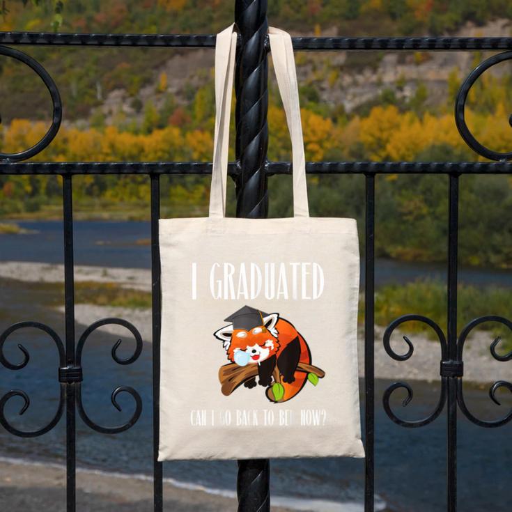 I Graduated Can I Go Back To Bed Sleepy Red Panda Graduation Canvas Tote Bag