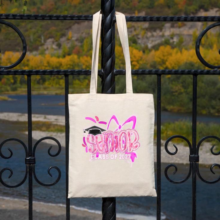 Graduation 2027 Senior 2027 Class Of 2027 Coquette Pink Girl Canvas Tote Bag