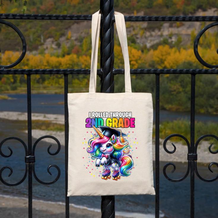 Graduation 2nd Grade Unicorn Roller Skate Girls Grad Canvas Tote Bag