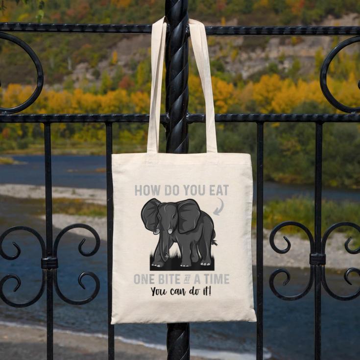 Graduation Apparel How To Eat Elephant One Bite At A Time Canvas Tote Bag