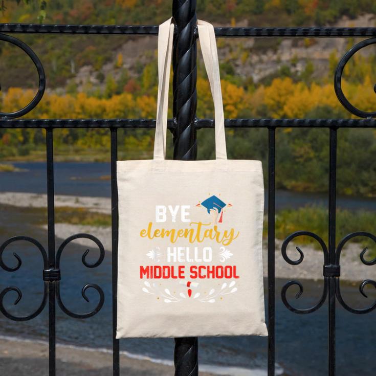 Graduation Bye Elementary Hello Middle School Graduate Canvas Tote Bag