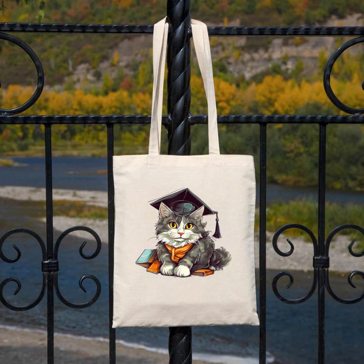 Graduation Cat Graduation Present For Graduate Grad Canvas Tote Bag