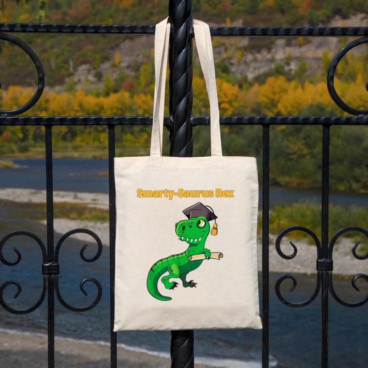 Graduation Dinosaur Smarty Saurus Rex Diploma Dinosaur Canvas Tote Bag