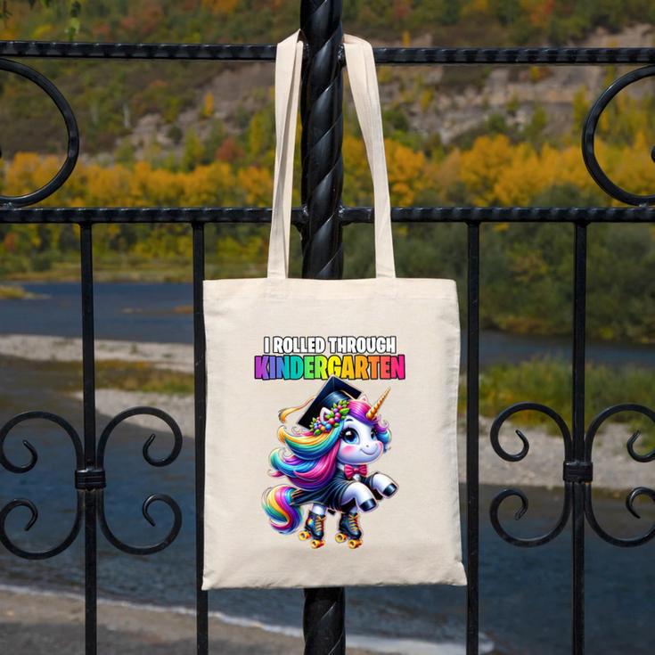Graduation Kindergarten Unicorn Roller Skate Girls Grad Canvas Tote Bag
