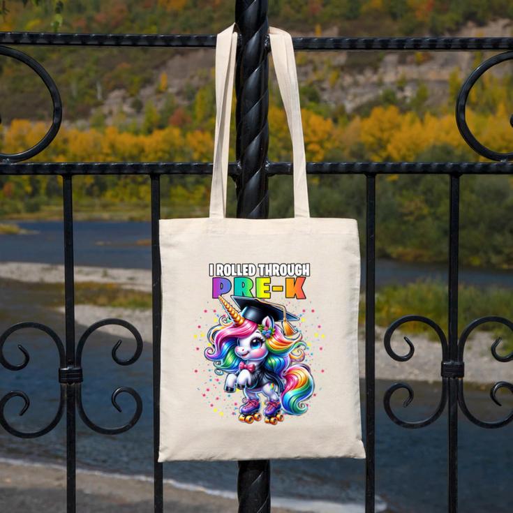 Graduation Pre-K Unicorn Roller Skate Girls Preschool Grad Canvas Tote Bag