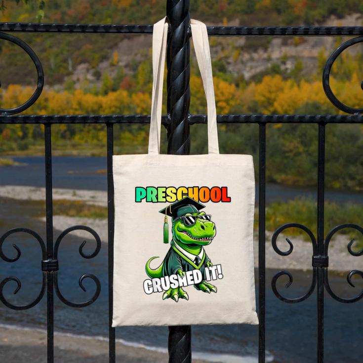 Graduation Preschool DinosaurRex Crushed It Boys Grad Canvas Tote Bag