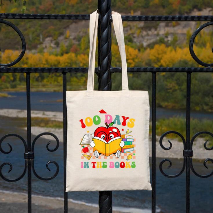 Groovy 100 Days In The Books Reading 100th Day Of School Canvas Tote Bag