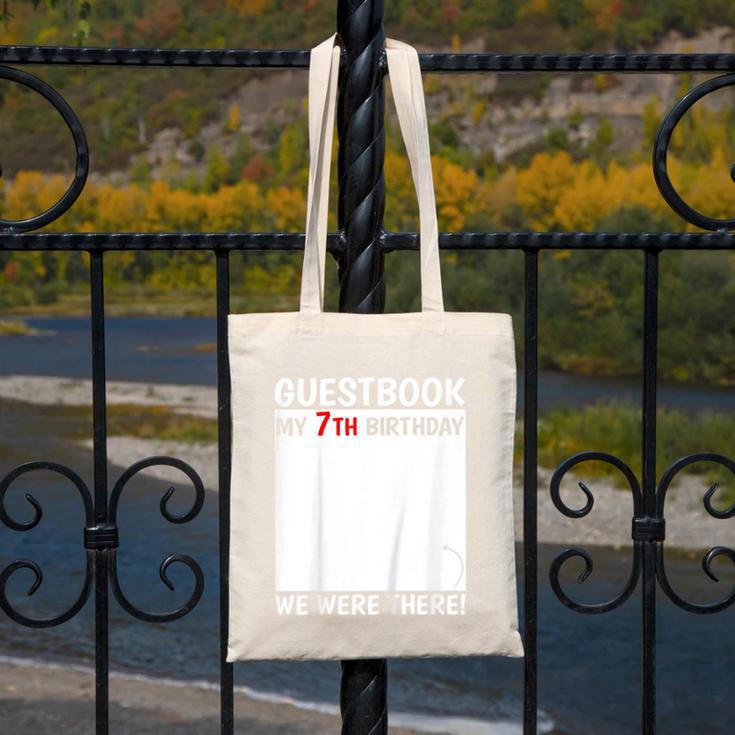 Guestbook 7th Birthday 7 Year Old Born 2018 Bday Canvas Tote Bag