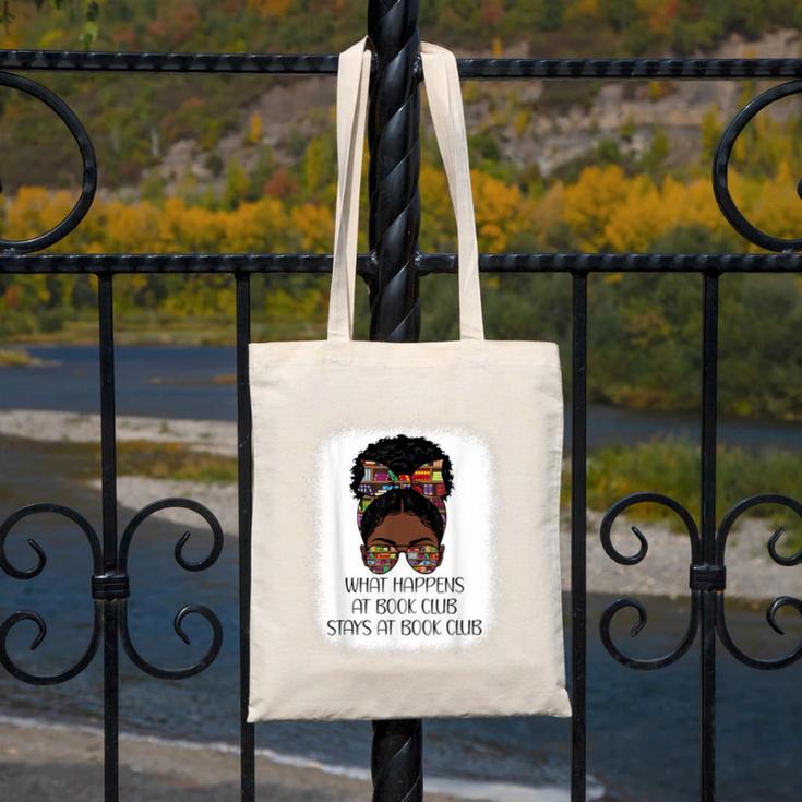 What Happens At Book Club Stays At Book Club Black Women Canvas Tote Bag
