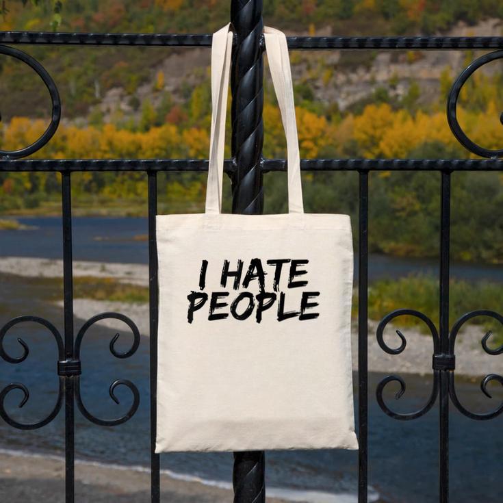 I Hate People Graffiti Introverts Meme Loner Canvas Tote Bag