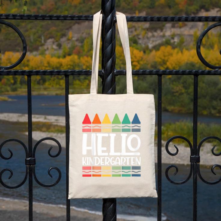 Hello Kindergarten First Day Back To School Graduation Canvas Tote Bag