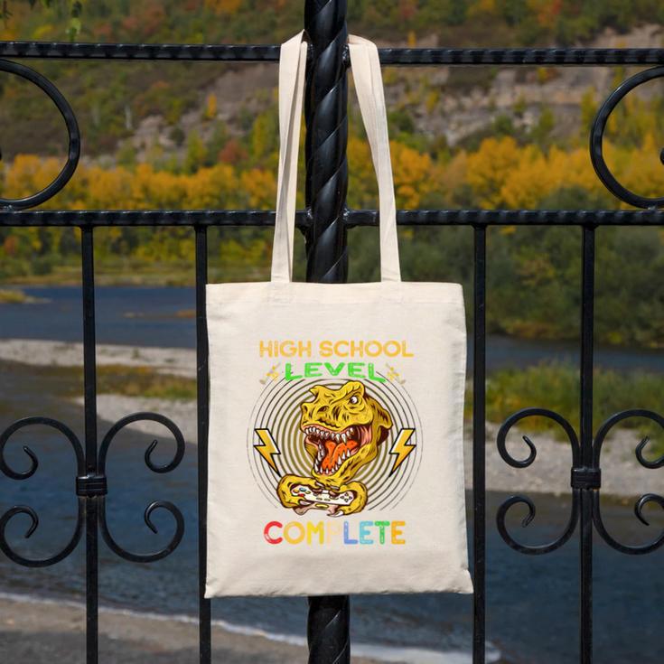 High School Level Complete Gamer Graduation Dinosaur 2021 Canvas Tote Bag