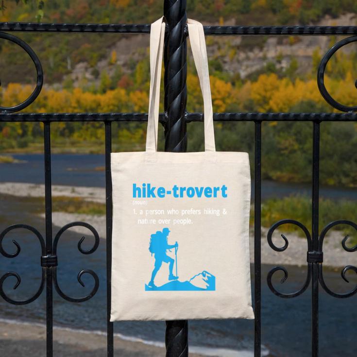 Hike-Trovert Hiking Humor Definition Introvert Canvas Tote Bag Hike-Trovert Hiking Humor Definition Introvert Canvas Tote Bag
